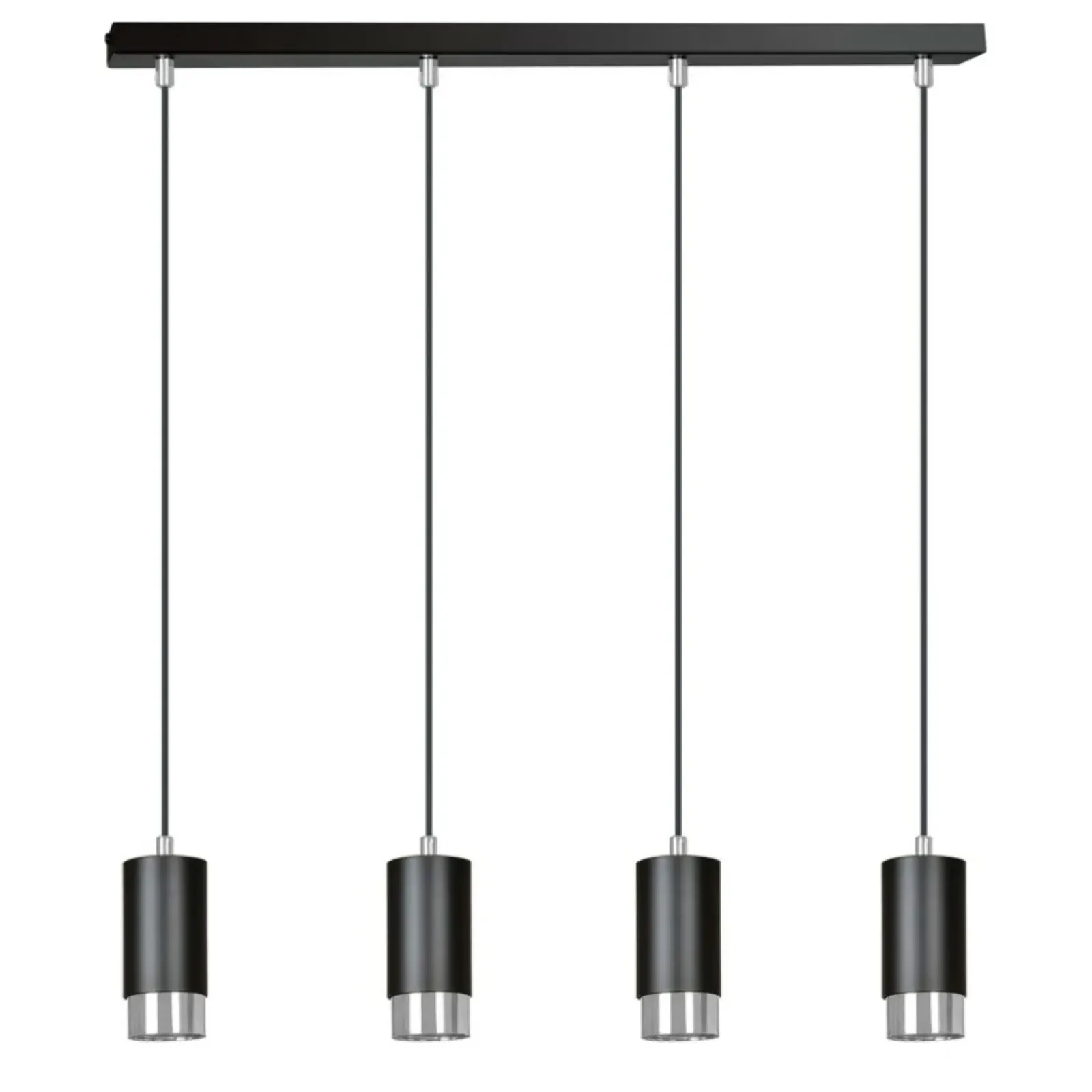 Sklep Kaja Czarno srebrna lampa wisząca na listwie 816/4 | Kaja Oświetlenie Flash Sale