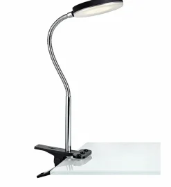 Sklep Kaja Czarno srebrna lampka biurkowa mocowana na klips 106471 | Kaja* Lampy Led|Lampki Biurkowe