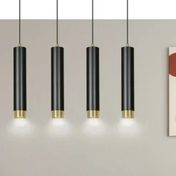 Sklep Kaja Czarno złota listwa z czterema lampami wiszącymi 644/4 | Kaja Flash Sale