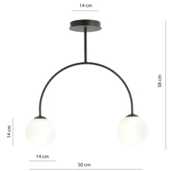 Sklep Kaja Czarno-biała, klasyczna lampa sufitowa, do salonu 1288/2 z serii ARCHI Sale
