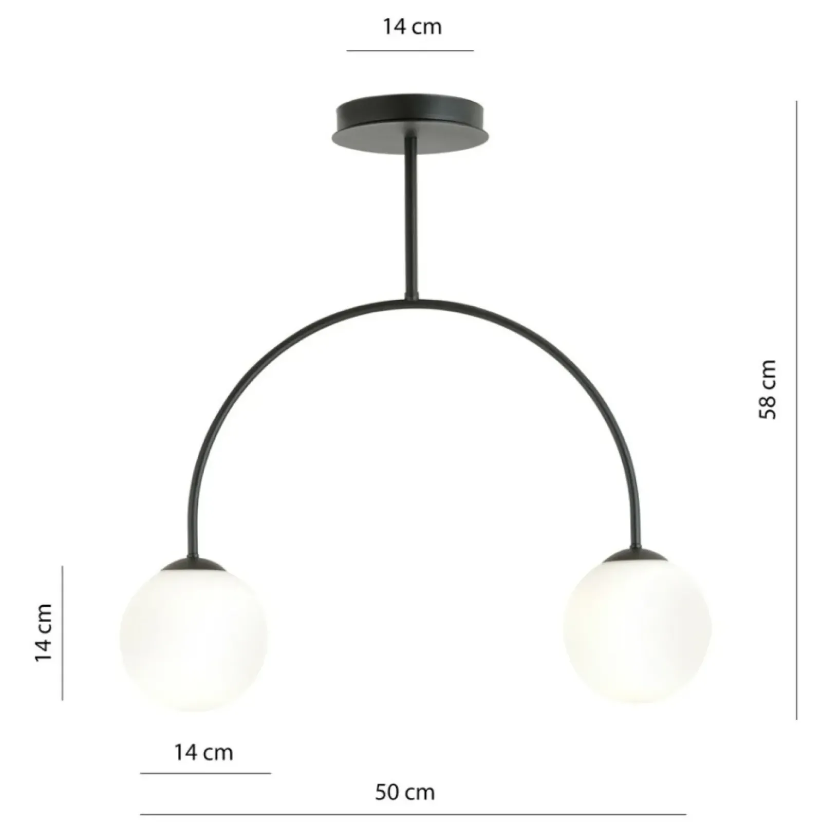 Sklep Kaja Czarno-biała, klasyczna lampa sufitowa, do salonu 1288/2 z serii ARCHI Sale