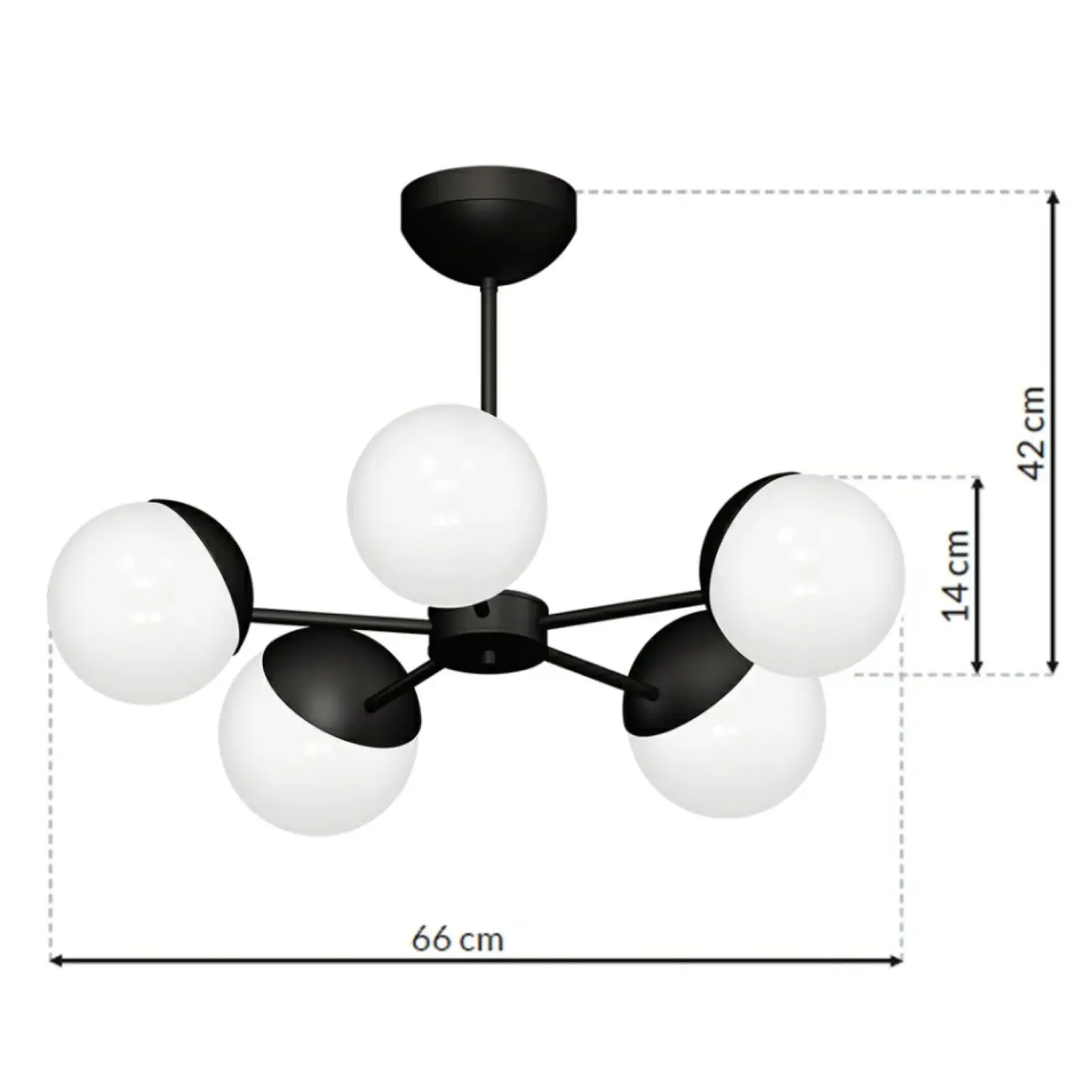 Sklep Kaja Czarno-biała, klasyczna lampa wisząca do salonu MLP8866 z serii SFERA | Kaja Ośw Flash Sale