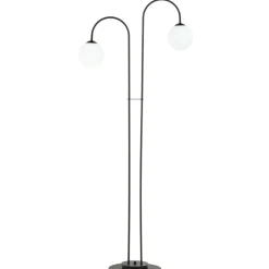 Sklep Kaja Czarno-biała lampa podłogowa z dwoma kloszami 1288/LP2 z serii ARCHI* Tradycyjne Lampy Podłogowe