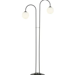 Sklep Kaja Czarno-biała lampa podłogowa z dwoma kloszami 1288/LP2 z serii ARCHI* Tradycyjne Lampy Podłogowe