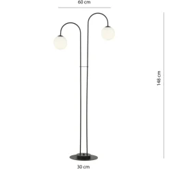 Sklep Kaja Czarno-biała lampa podłogowa z dwoma kloszami 1288/LP2 z serii ARCHI* Tradycyjne Lampy Podłogowe