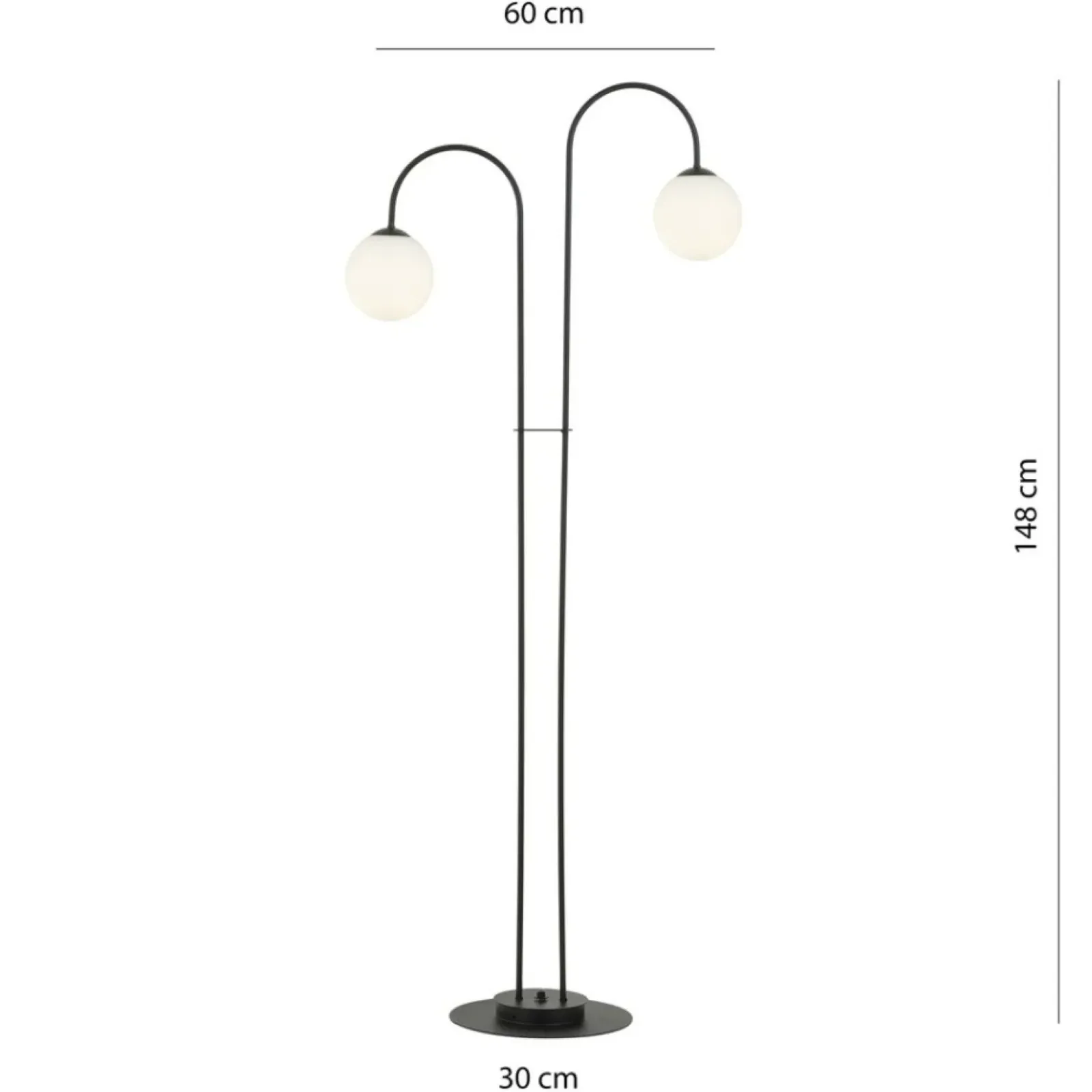 Sklep Kaja Czarno-biała lampa podłogowa z dwoma kloszami 1288/LP2 z serii ARCHI* Tradycyjne Lampy Podłogowe