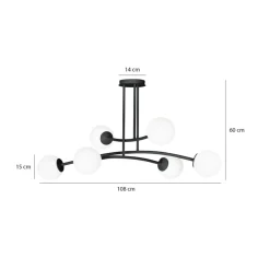 Sklep Kaja Czarno-biała lampa sufitowa do sypialni 1024/6 HALLDOR | Kaja Hot