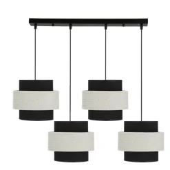 Sklep Kaja Czarno-biała lampa wisząca, cztery abażury 34-17840 z serii BENTA Clearance