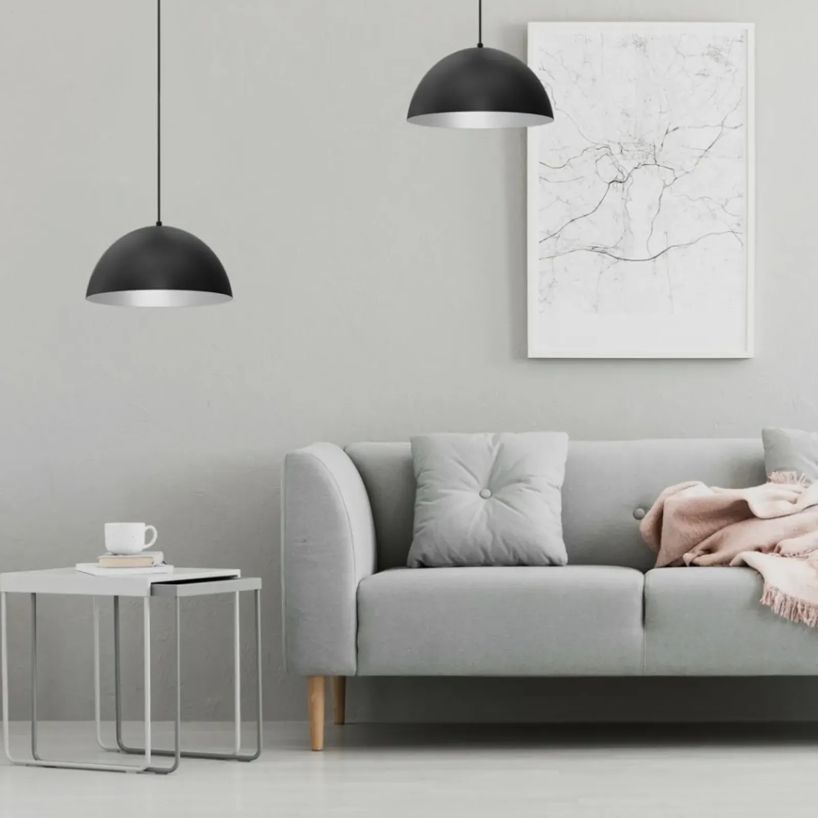 Sklep Kaja Czarno-biała lampa wisząca, na jedną żarówkę MLP8954 z serii BETA | Kaja Oświetl Shop