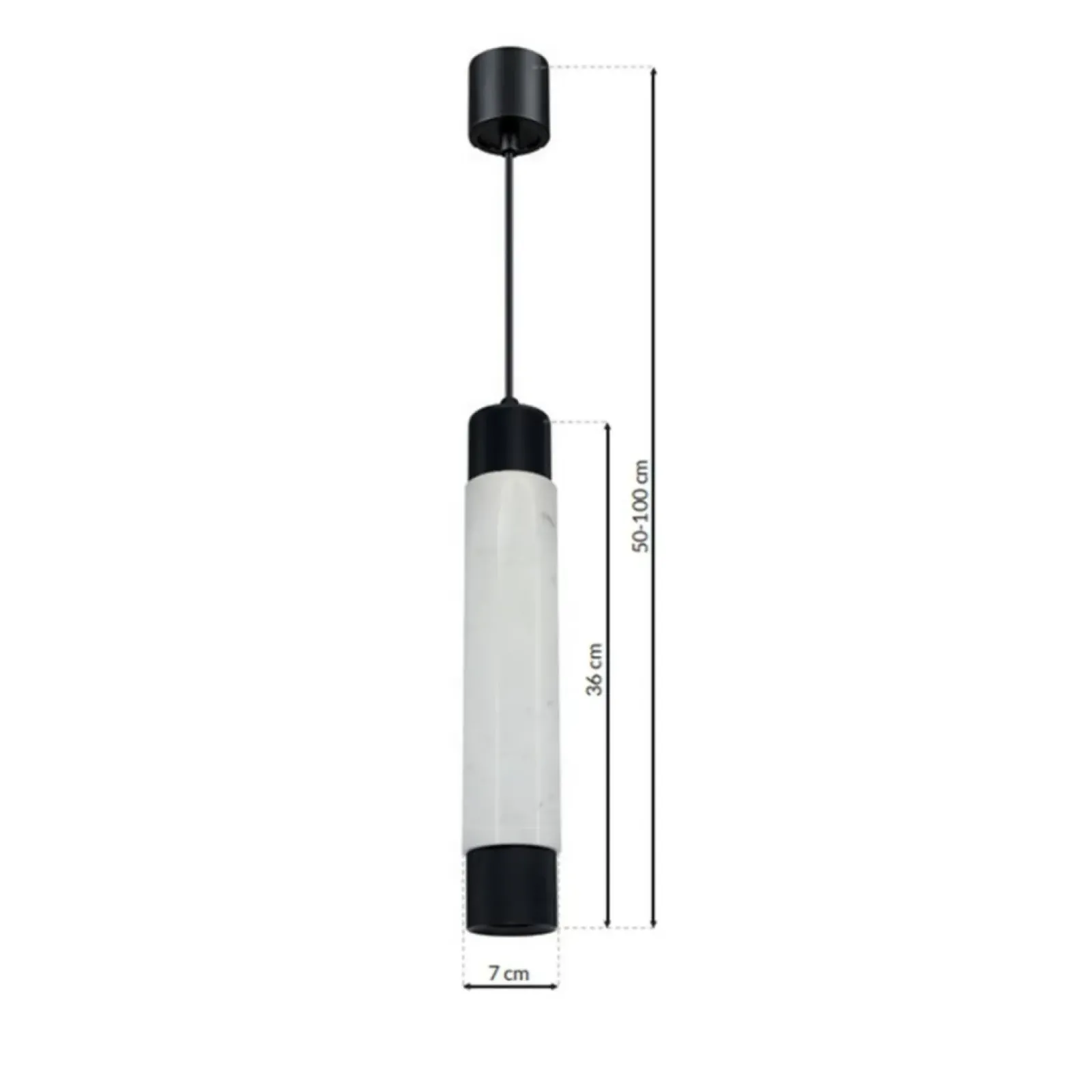 Sklep Kaja Czarno-biała lampa wisząca, punktowa, na GU10 ML6341 z serii MARBLE | Kaja Oświe biały Discount