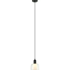 Sklep Kaja Czarno-biała lampa wisząca PND-67594-1-BK+CL LAMEZIA | Kaja Best Sale