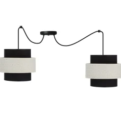 Sklep Kaja Czarno-biała lampa wisząca z dwoma abażurami 32-17857 z serii BENETA | Kaja Oświ Flash Sale