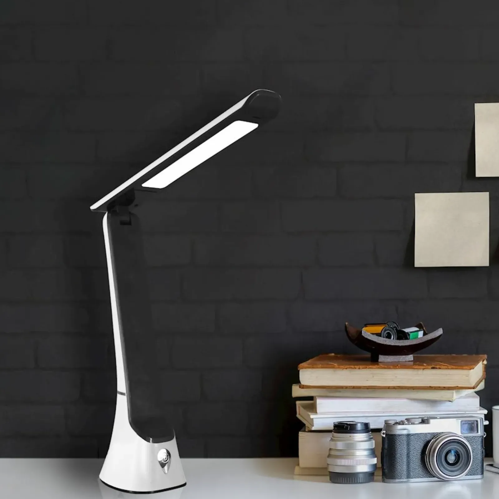 Sklep Kaja Czarno-biała, ledowa lampa biurkowa ML4668 BLADE | Kaja Oświetlenie* Lampy Led|Lampki Biurkowe