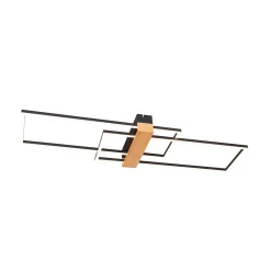 Sklep Kaja Czarno-drewniana lampa sufitowa LED C230624202 MINAR | Kaja* Plafony Nowoczesne|Lampy Led