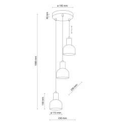 Sklep Kaja Czarno-drewniana lampa wisząca do kuchni TK 4895 CAIRO | Kaja Outlet