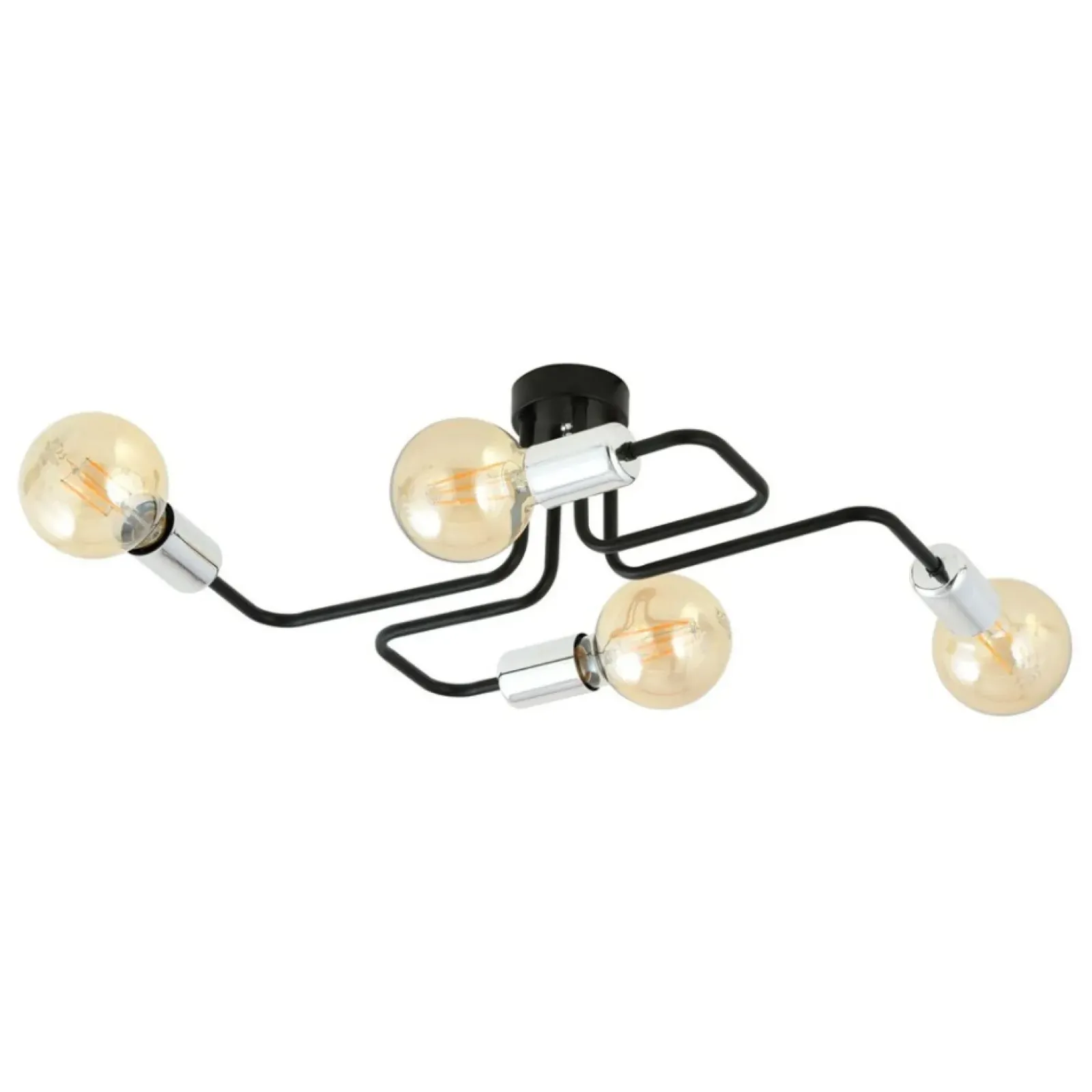 Sklep Kaja Czarno-srebrna geometryczna lampa sufitowa 1174/4 z serii VEKEN | Kaja Best Sale