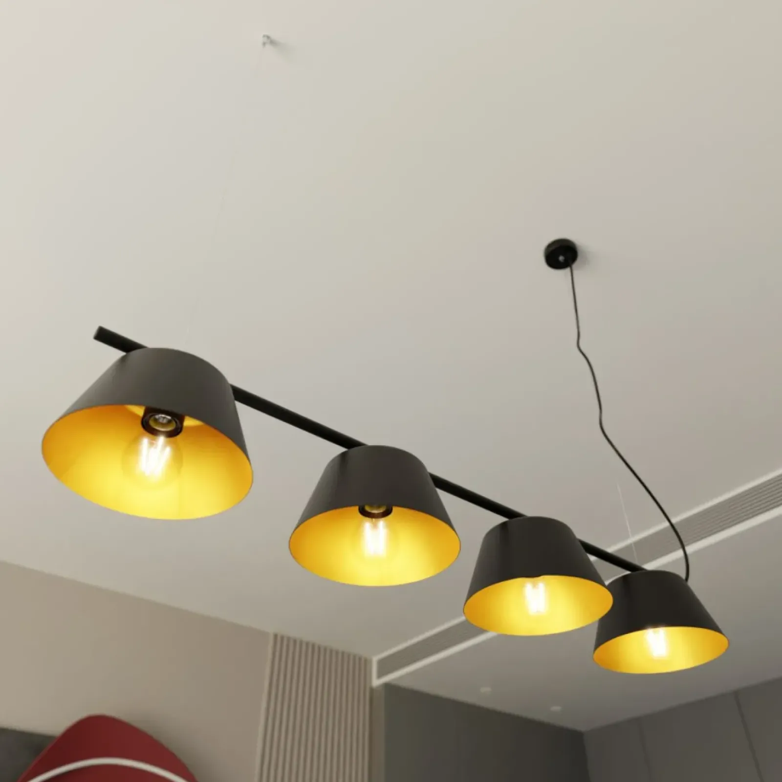 Sklep Kaja Czarno-złota lampa do oświetlenia stołu 1337/4 GELATO | Kaja Fashion