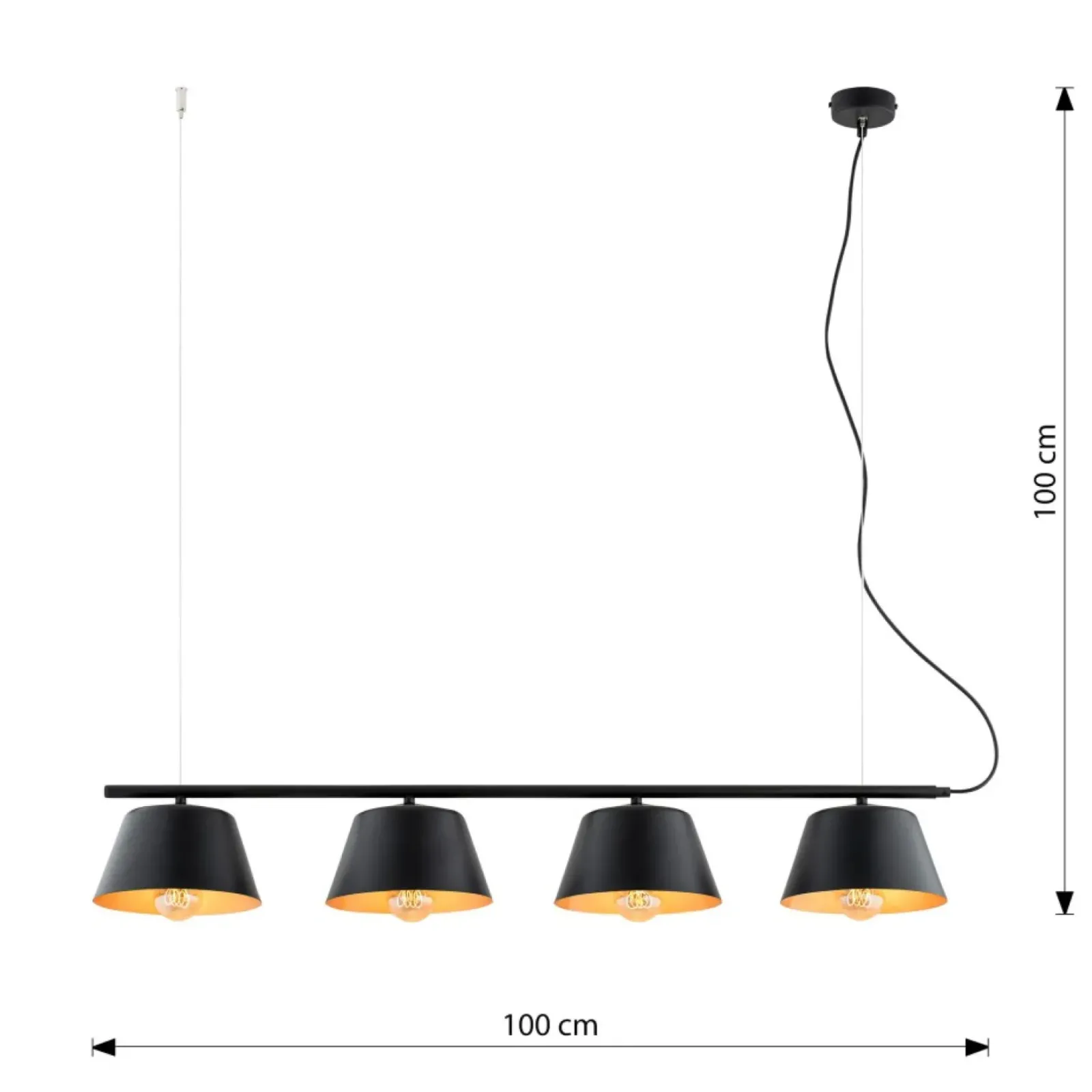 Sklep Kaja Czarno-złota lampa do oświetlenia stołu 1337/4 GELATO | Kaja Fashion