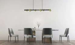 Sklep Kaja Czarno-złota lampa nad wyspę kuchenną LP-731/6L GD SNOW | Kaja Fashion