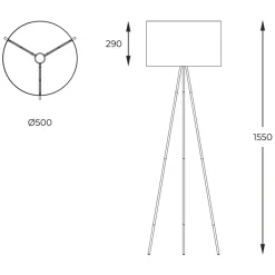 Sklep Kaja Czarno-złota lampa podłogowa z abażurem H06-GD-BK INGA | Kaja* Lampy Podłogowe Z Abażurem