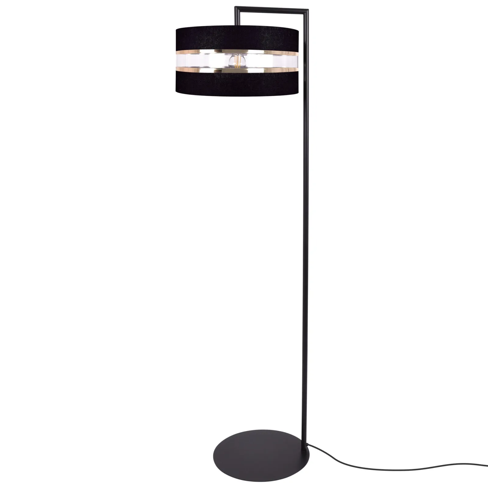 Sklep Kaja Czarno-złota lampa podłogowa, do salonu K-5205 z serii NICEA | Kaja* Lampy Podłogowe Z Abażurem|Lampy Podłogowe