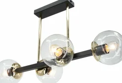 Sklep Kaja Czarno-złota lampa sufitowa do korytarza 3030/4 BL TR SINTRA | Kaja Hot