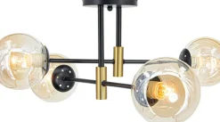 Sklep Kaja Czarno-złota lampa sufitowa do sypialni 3045/4A BL TR SORIA | Kaja Store