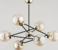 Sklep Kaja Czarno-złota lampa sufitowa ze szklanymi kloszami AL 63057 | Kaja Shop