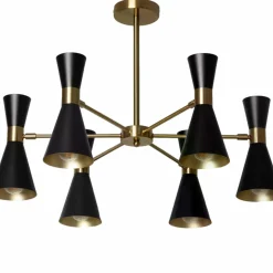 Sklep Kaja Czarno-złota lampa sufitowa do salonu ABR-LWS-6XE27 SALVATORE | Kaja New