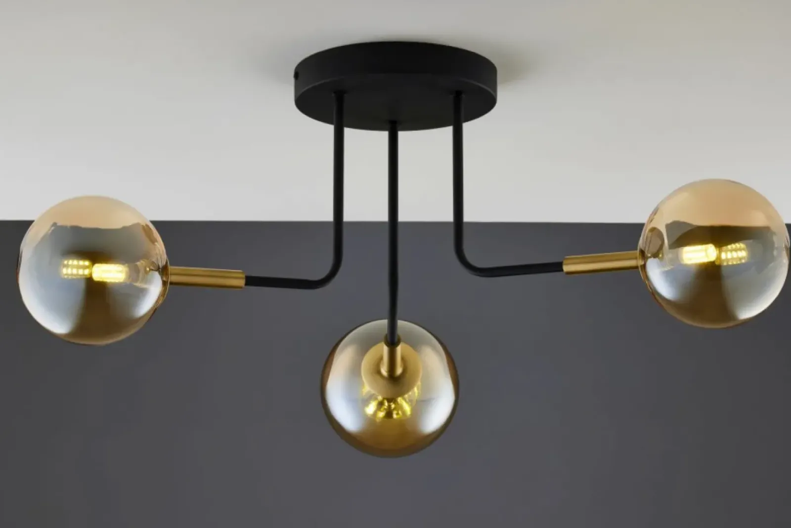 Sklep Kaja Czarno-złota lampa sufitowa JUP 2037 BU 3 CZ/MS BU BURANO | Kaja Shop