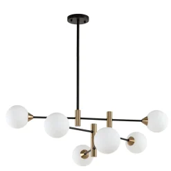 Sklep Kaja Czarno-złota lampa sufitowa PND-9148-6-OPAL MARINO | Kaja Oświetlenie Cheap