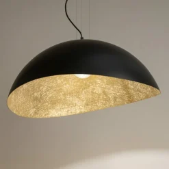 Sklep Kaja Czarno-złota lampa wisząca do sypialni SIG 40603 z serii SOLARIS Outlet