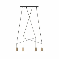 Sklep Kaja Czarno-złota lampa wisząca, idealna do salonu 7957 | Kaja Oświetlenie mosiądz Cheap