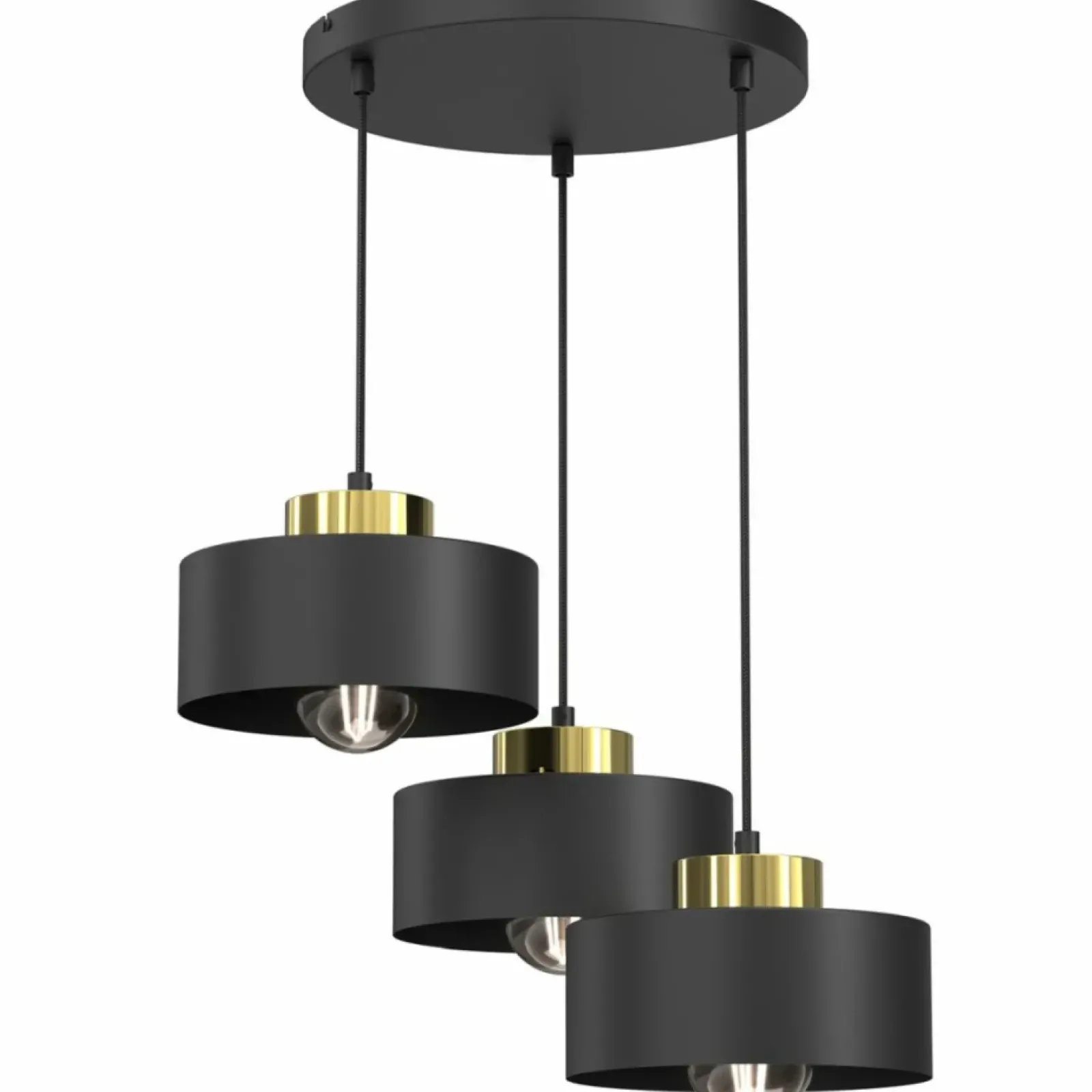 Sklep Kaja Czarno-złota lampa wisząca, koło ze zwisami LX 9999 MARTI | Kaja Discount