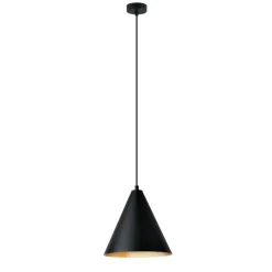 Sklep Kaja Czarno-złota lampa wisząca, pojedyncza, do kuchni 1271/1 z serii REBEL Store