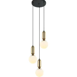 Sklep Kaja Czarno-złota lampa wisząca PND-02340-3S-BRO ALDEVA | Kaja Oświetlenie Clearance