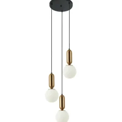 Sklep Kaja Czarno-złota lampa wisząca PND-02340-3S-BRO ALDEVA | Kaja Oświetlenie Clearance