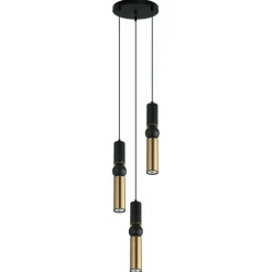 Sklep Kaja Czarno-złota lampa wisząca PND-14290-3-BK-BRO ISIDORA | Kaja Discount