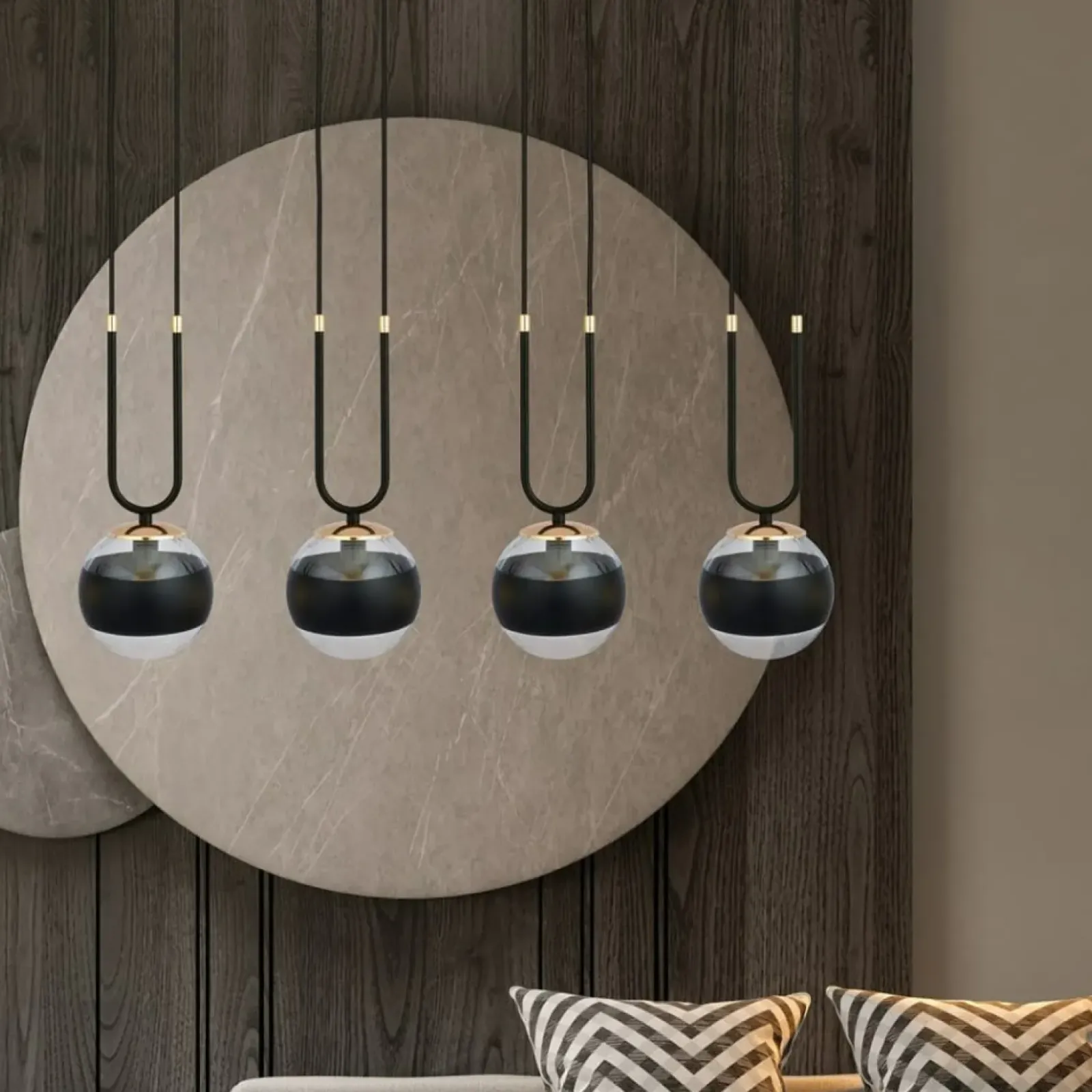 Sklep Kaja Czarno-złota lampa wisząca, regulowane zwisy 1113/4 GLAM | Kaja Outlet