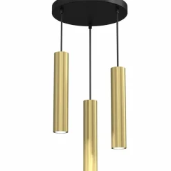 Sklep Kaja Czarno-złota lampa wisząca, regulowana wysokość LX 0118 z serii RAITO szczotkowanymosiądz Best Sale