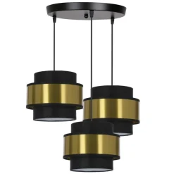 Sklep Kaja Czarno-złota lampa wisząca, trzy abażury 33-17949 z serii PRESTIGE Cheap