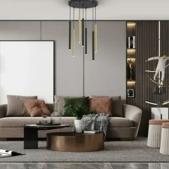 Sklep Kaja Czarno-złota lampa wisząca, tuby na G9 MLP8843 z serii MONZA | Kaja Oświetlenie Fashion