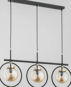 Sklep Kaja Czarno-złota lampa wisząca z ozdobnymi obręczami AL 62186 | Kaja Cheap