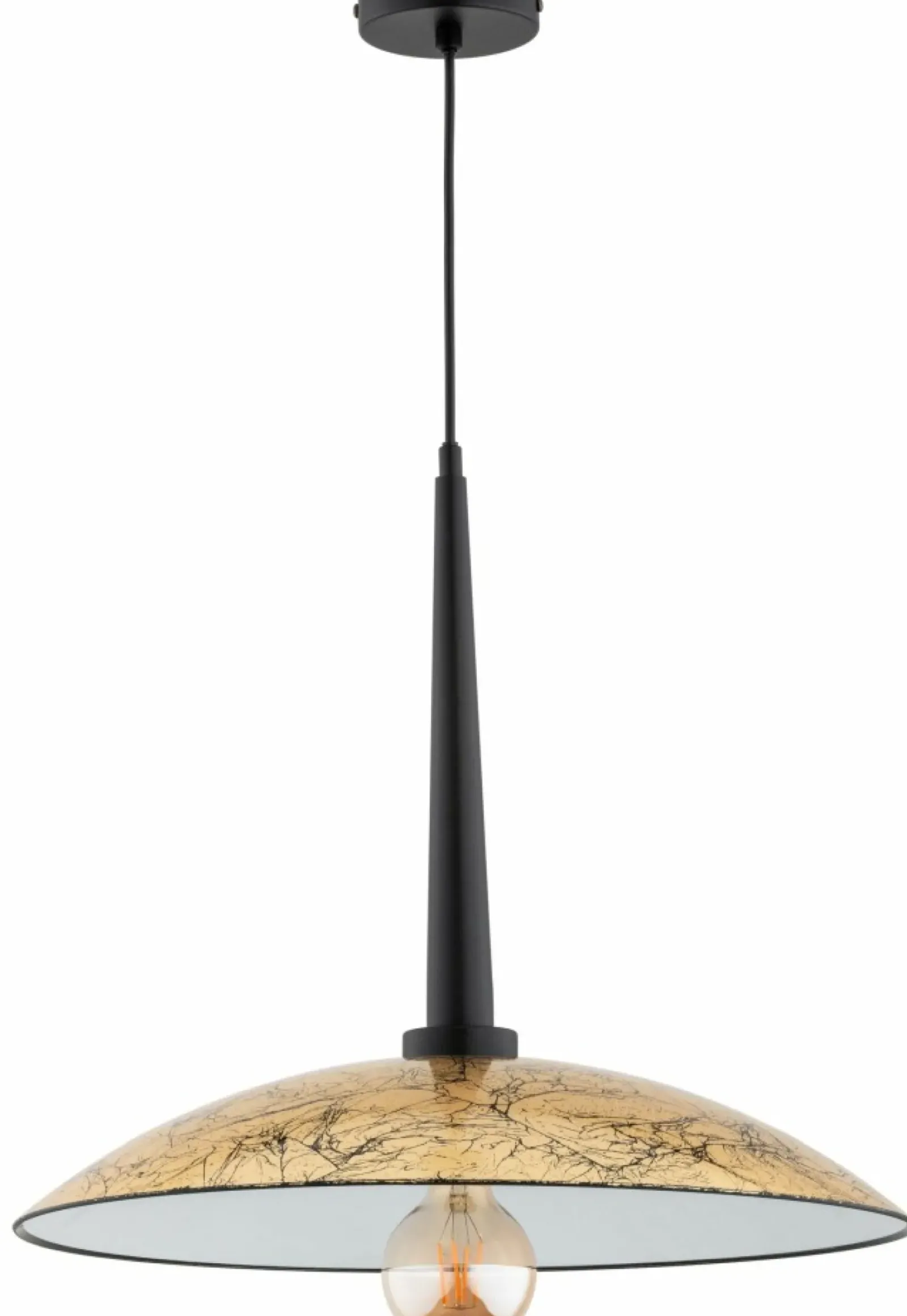 Sklep Kaja Czarno-złota lampa wisząca z szerokim kloszem AL 61245 DEMI | Kaja Flash Sale