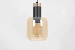 Sklep Kaja Czarno-złota lampa wisząca z dwoma kloszami K-5266 z serii DOKA | Kaja Discount