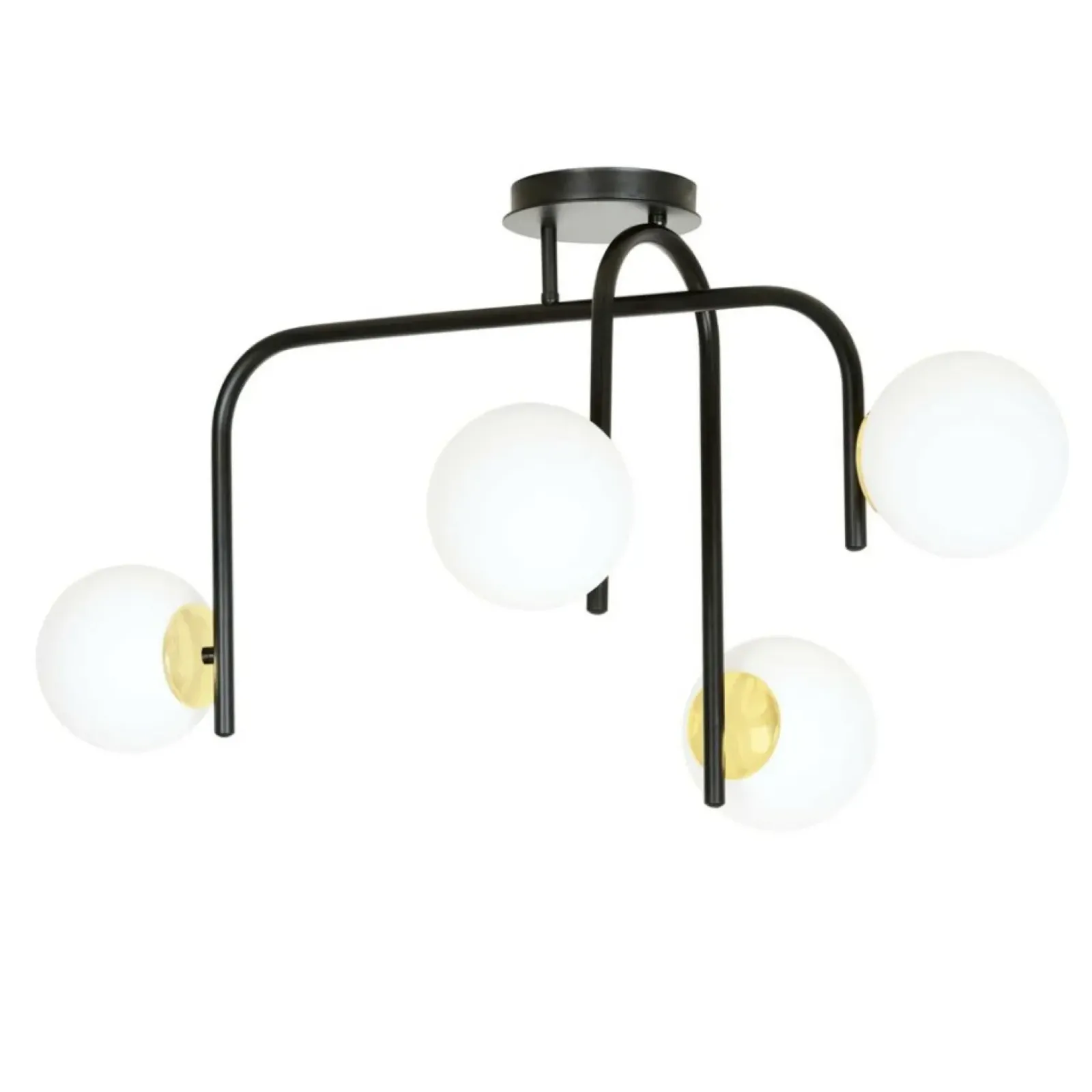 Sklep Kaja Czarno-złota lampa z okrągłymi kloszami 1032/4B RAGNAR | Kaja Outlet