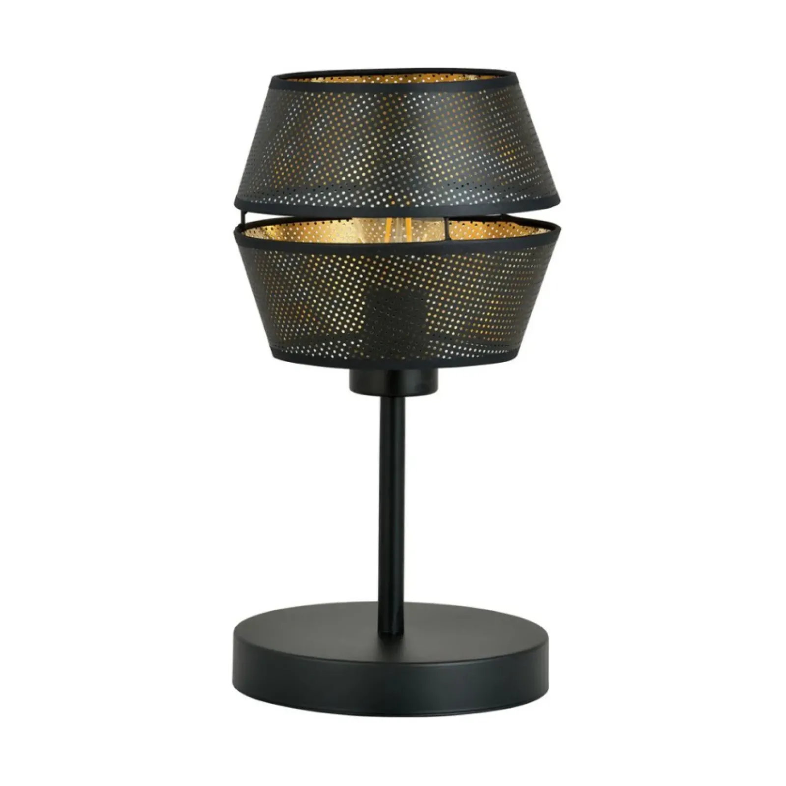 Sklep Kaja Czarno-złota lampka na stolik nocny przy łóżku 1185/LN z serii MALIA* Lampki Stołowe Z Abażurem|Nowoczesne Lampki Stołowe