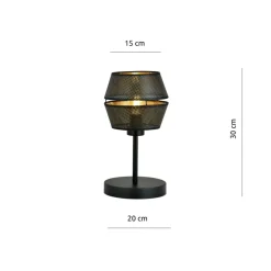 Sklep Kaja Czarno-złota lampka na stolik nocny przy łóżku 1185/LN z serii MALIA* Lampki Stołowe Z Abażurem|Nowoczesne Lampki Stołowe