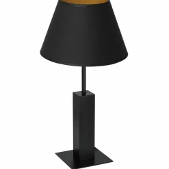 Sklep Kaja Czarno-złota lampka nocna, do gabinetu LX 3643 z serii TABLE LAMPS* Lampki Stołowe Z Abażurem|Tradycyjne Lampki Stołowe