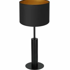 Sklep Kaja Czarno-złota lampka nocna, z abażurem LX 3678 z serii TABLE LAMPS* Lampki Stołowe Z Abażurem|Tradycyjne Lampki Stołowe